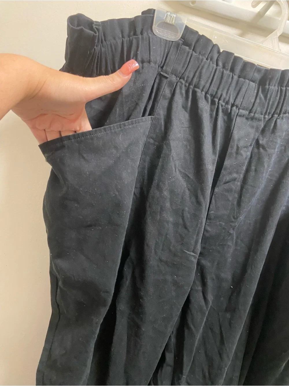 Ava & Viv Black Wide-Leg Elastic-Waist Pants